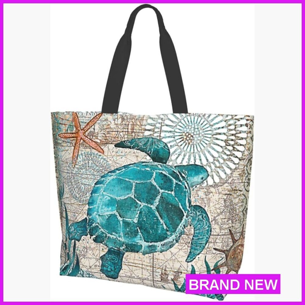 Large Reusable Tote Bag Polyester Waterproof Travel Shopping Beach Grocery